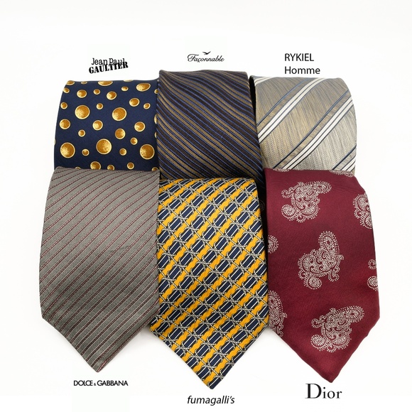 Lot of 42 Designer Silk Ties Armani/Ferré/Valentino/Zegna/Boss/Gaultier/Dior+++ - Picture 6 of 10